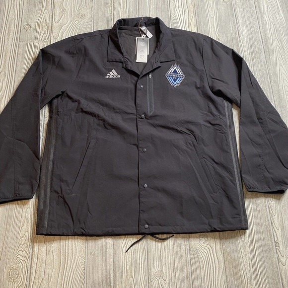 Adidas Vancouver Whitecaps FC Full Snap ATM Jacket Mens XL Gray Lined NWT MLS - Picture 1 of 16